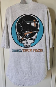 Vintage San Jose Sharks Grateful Dead "Teal Your Face" Shirt XL Murina USA Made  - Bild 1 von 18