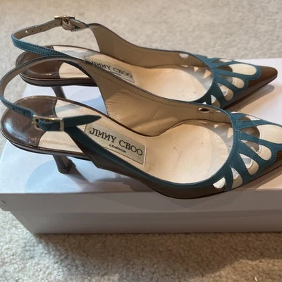 Jimmy Choo Shoes - Nectar KDI50 Kid Leather Blue Size 35 (approx size 5) - Image 1 of 4