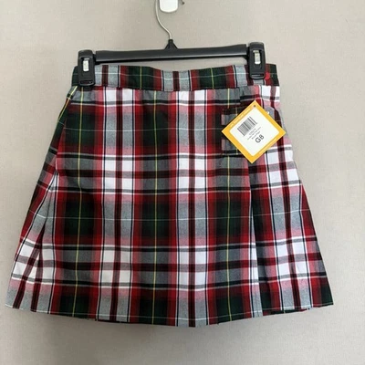 Saia curta xadrez Dennis uniforme Bruce G8 meninas aba dupla plissada multicolorida nova com etiquetas - Imagem 1 de 4