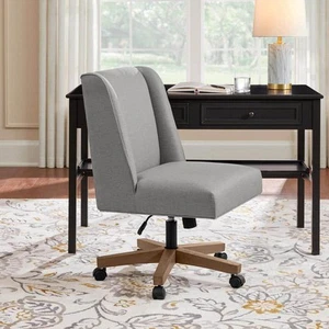 Home Decorators Collection Callaway Wingback Upholstered Office Chair in Gray - Picture 1 of 7