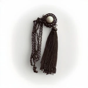 Vintage Boho Long Statement Necklace Multi Strand Bronze Tone Amulet & Chains - Picture 1 of 5