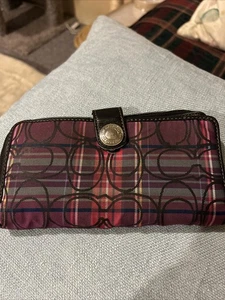 Coach Geldbörse Poppy Plaid TARTAN Medium Size Snap - Bild 1 von 7