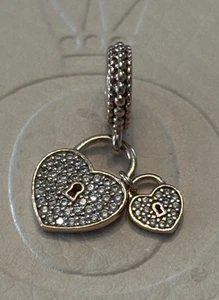 Authentische Pandora Rose Pave Herz Vorhängeschlösser Dangle Charm $90 - Bild 1 von 8