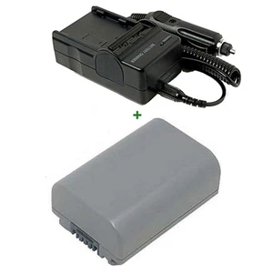 Battery PACK + Charger for SONY NP-FP50 HandyCam DCR-DVD92E DCR-DVD105 DCR-HC35 - Picture 1 of 4