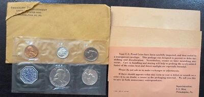1963 US Mint Proof Set 5 Coins in Cello Flat Pack w/ Envelope & COA 90% Silver - Image 1 of 4