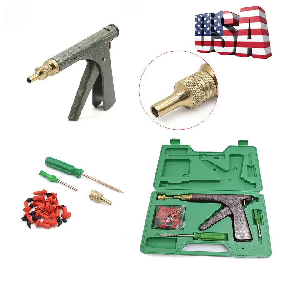 Universal Car Tire Plugger Puncture Repair Tool Mushroom Plugs Vacuum Gun Kit Foto 1 de 4