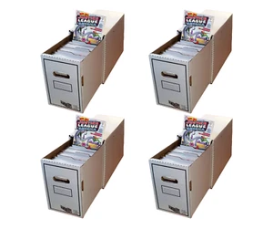 Paquete de 4 cajas cortas con cajones de cómics caja de almacenamiento de cómics con divisores cubo de cómics - Imagen 1 de 6