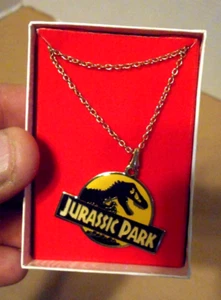 Collar Vintage Parque Jurásico Logo 1.5" Ancho Amarillo Caja Original Lic. Amblin - Imagen 1 de 6