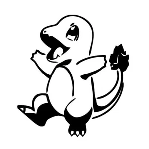 Charmander Pokémon Vinyl Sticker - Schwarz (15cm) - Bild 1 von 1