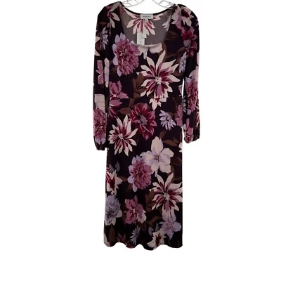 Nuevo vestido midi floral de manga larga Gilli para mujer línea A talla mediana Foto 1 de 4