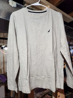 Womens Nautica Long Sleeve Sleep Shirt Cream Colored Size Medium - Image 1 of 4