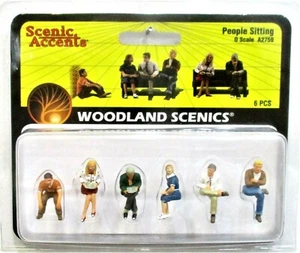 O Scale Woodland Scenics A2759 Scenic Accents People Sitting (6) pcs - Bild 1 von 1