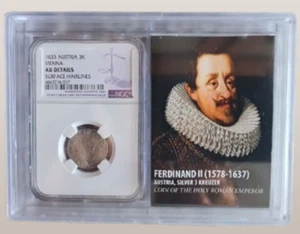 Austria 3 Kreuzer Silver 1633 - Ferdinand II, NGC AU - Picture 1 of 1
