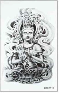 Flash Einmal Temporary Klebe Tattoo Buddha Siddhartha Geschenk Party Urlaub - Bild 1 von 2