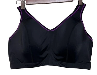 Sujetador deportivo deportivo deportivo Sport by Cacique para mujer negro púrpura gancho trasero talla 42DD Foto 1 de 4