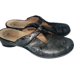 Think! Women’s Mary Jane Strap Mules size 40/ US 9 Genuine Leather European - Picture 1 of 10