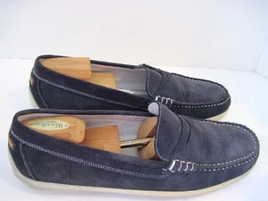 Peter Millar Mens Blue Suede Driving Penny Loafers Size 11 M - Picture 1 of 7