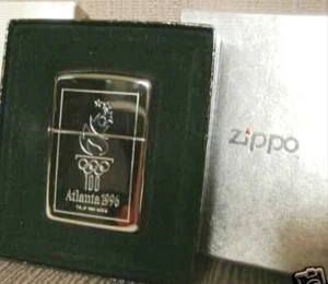 1996 Atlanta Olympic Zippo Lighter Silverplate Unfired in Box - Picture 1 of 12