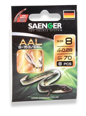 SAENGER Vorfachhaken gebunden Aal - B-153  Länge: 70cm Farbe:schwarz - Bild 1 von 2