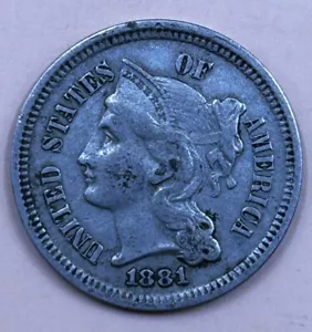 1881 U.S. .03C Three Cent Nickel - 24199 - Picture 1 of 2