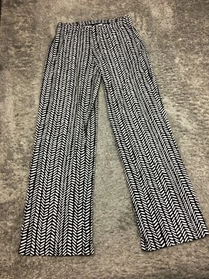 Pantalones elásticos AB Studio para mujer talla pequeña negro blanco diseño legging Foto 1 de 4