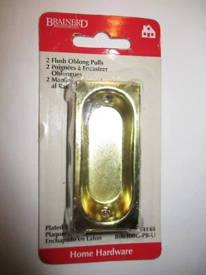 2- Tiradores de marco de ventana de latón Brainerd bolsillo empotrado tiradores nuevos Foto 1 de 4