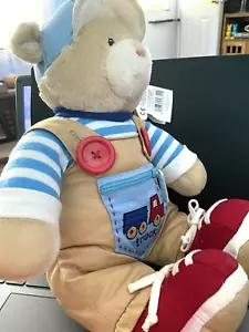 BABY GUND BOY TEDDY BEAR TEACH ME TO DRESS BUCKLE TIE BUTTON ZIP PLUSH TOY 58720 - Picture 1 of 10
