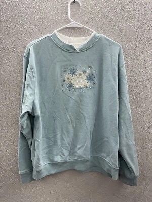 Sudadera Hasting and Smith Mujer Talla XL Azul Copos de Nieve Bordada Foto 1 de 4