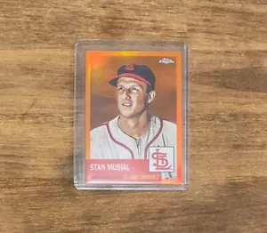 2022 Topps Chrome Platinum Anniversary Orange Refractor /25 Stan Musial #9 HOF - Picture 1 of 3