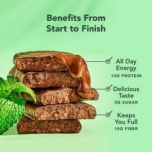ALOHA Plant Based Protein Bars, Chocolate Mint, 14g Protein (Pack of 12) - Picture 1 of 7