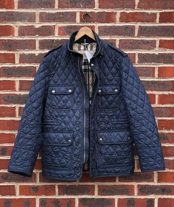 Burberry Brit Mens RUSSELL Quilted Field Jacket Leather Elbow Patches SMALL - Picture 1 of 18