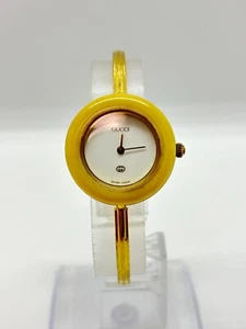 [Near Mint] GUCCI Change Bezel Dial 1100-L Watch Gold Bracelet Used Working F/S - Picture 1 of 14