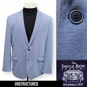 SAVILE ROW mens blue pattern unstructured sport coat suit jacket blazer 46 R - Picture 1 of 14