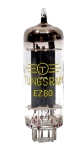 TUBOS RECTIFICADORES TUNGSRAM EZ80/6V4 NUEVOS EN CAJA ORIGINAL / Lote de 1 Pcs. - Imagen 1 de 6