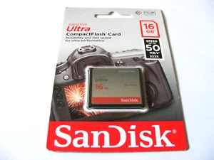 16GB Compact Flash Card Ultra 333x 50MB/s ( 16 GB CF Karte Ultra ) SanDisk Neu - Zdjęcie 1 z 1
