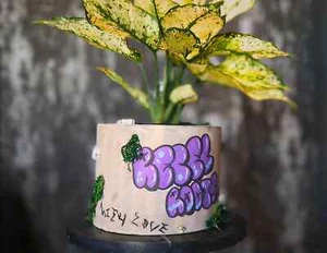 Urban Concrete Planter Pot Graffiti Custom Personalized Desk Organizer Succulent - Picture 1 of 15