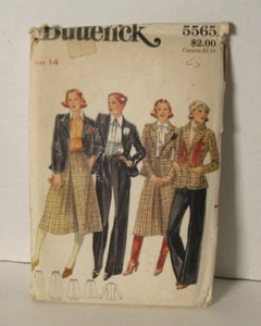 Vintage Butterick 5565 Lined Jacket, Skirt & Pants Misses' 14 Pattern Uncut - Picture 1 of 1