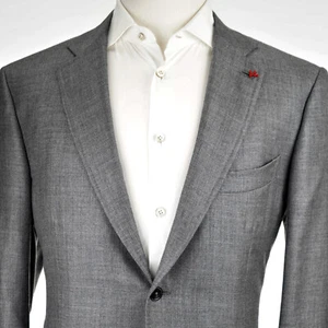 NEW $3,995 Isaia Silver Double-Face 'Delain Silk' Cashmere/Silk Blazer US 46R - Picture 1 of 21