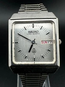 1978 Seiko Lord Quartz Mens Day Date Eng/Kanji 31mm Silver Dial Quartz 7853-5010 - Picture 1 of 12