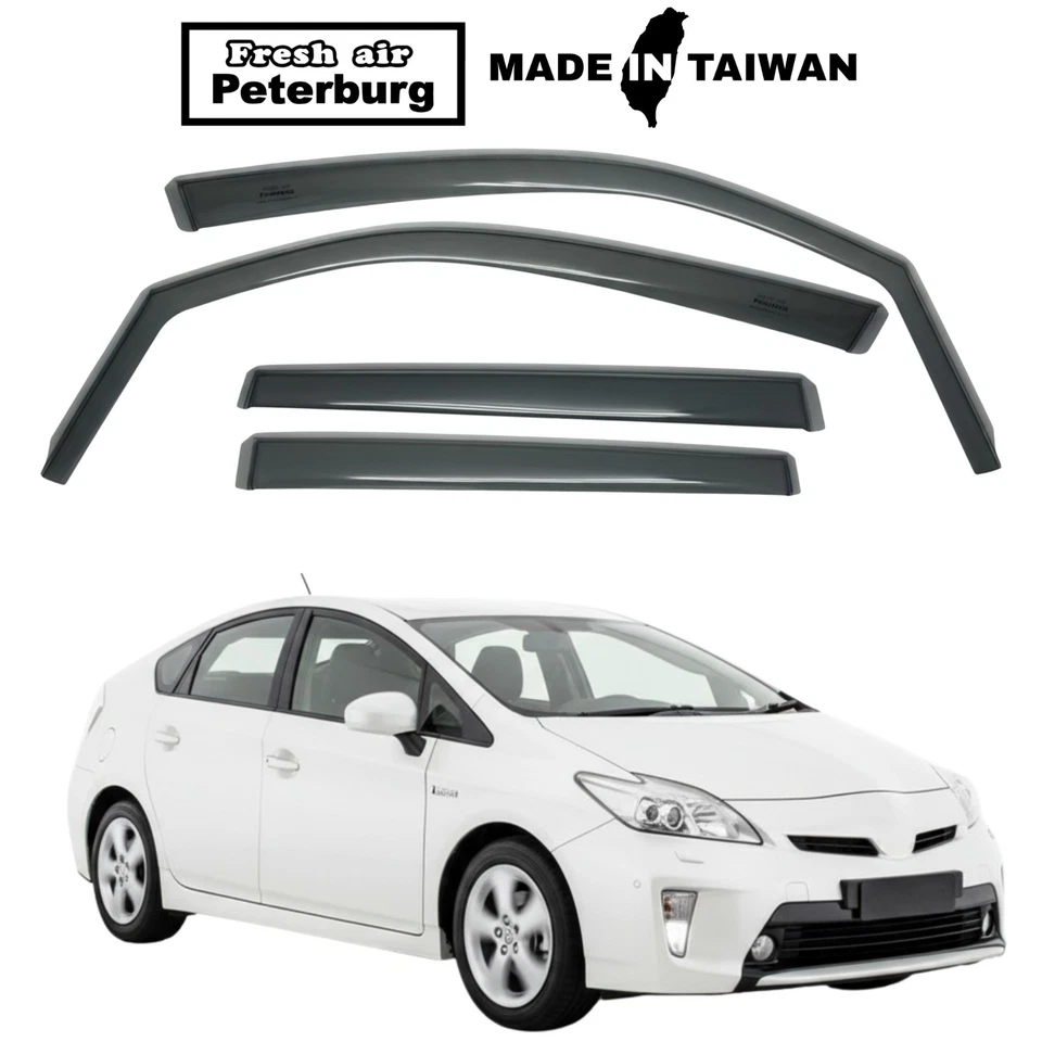 PARA TOYOTA PRIUS 1.8 2009-2015 PROTECTORES DE LLUVIA EN CANAL DEFLECTOR DE VIENTO 4 PIEZAS Foto 1 de 4