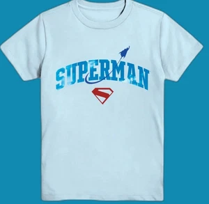 Superman Genesis Graphic Short Sleeve Light Blue T-Shirt BOYS CHOOSE SIZE NEW - Picture 1 of 6