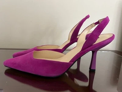 Sapato Slingback Nine West Fushia Salto Alto Tamanho 12 - Imagem 1 de 4