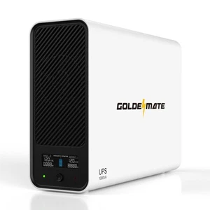 GOLDENMATE 1000VA/600W UPS Backup w/ LiFePO4, 8 Outlets, LCD, 10 Yr Life - Picture 1 of 8