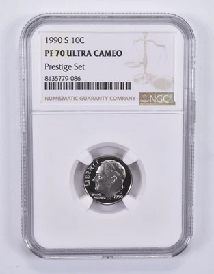 1990-S Roosevelt Dime Prestige Set PF70 UCAM NGC Brown Label *3029 - Image 1 of 4