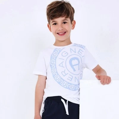 Aigner Boy's Logo T-Shirt Youth White Size 14Y 14 Pre-Owned - Image 1 of 4
