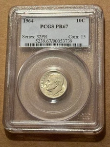 1964 Proof Roosevelt Dime PCGS PR67 - Picture 1 of 2