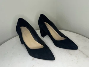 Marc Fisher Caitlin Damen schwarz Leder spitz zulaufend Blockabsatz Pumps Größe 7,5 - Bild 1 von 6