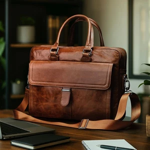 Echtleder Aktentasche Tasche Herren Leder Laptot Bag Umhängetasche Messenger - Bild 1 von 4