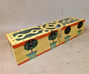 Vintage handbemalte Pennsylvania Volkskunst Kerzen Aufbewahrungsbox - Bild 1 von 18