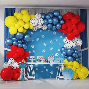 1Set Dog Paw Arch Garland Kit Balloons Red Yellow Metallic Air Globos Animal Th - Picture 1 of 5